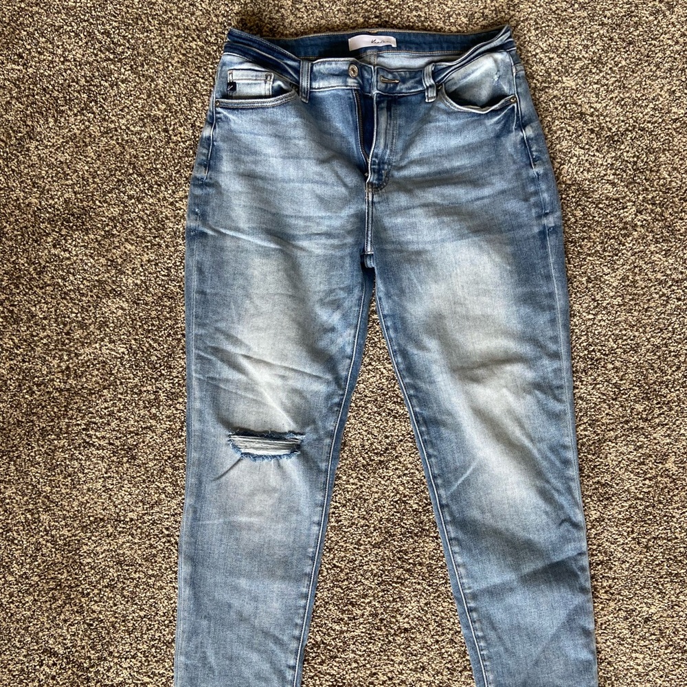 Kancan distressed straight leg jeans